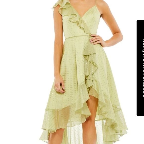 Mac Duggal Short Green Wedding Guest Dress 70163 Size 16 NWT Retail 278 - Picture 1 of 7